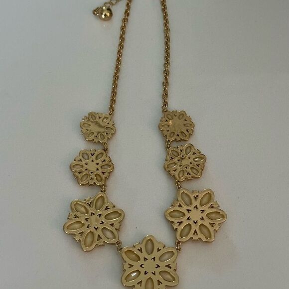 Kate Spade gold with floral jewels statement necklace. - Picture 2 of 4